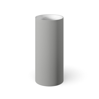 Looox Lavabo sur pied - 40x40cm - rond - sur colonne - marbre minéral - gris clair mat