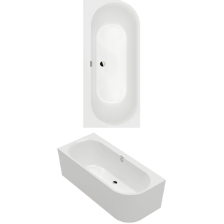 Villeroy & Boch Oberon 2.1 baignoire adossée pour installation d'angle à gauche - 1800 x 800 mm - blanc Alpin brillant (blanc)