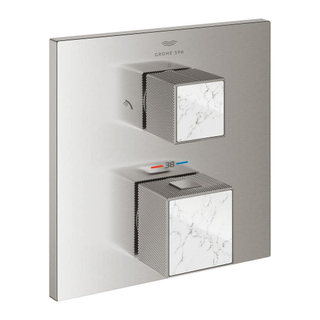 Grohe Grohtherm Cube Mitigeur douche thermostatique - partie de finition - avec inverseur - White Supersteel