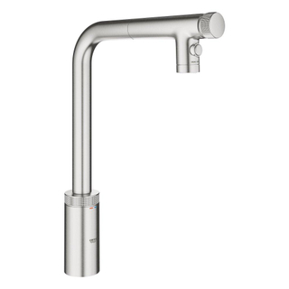 GroheMinta SmartControlkeukenmengkraan l-uitloop uittrekbare dualspray supersteel