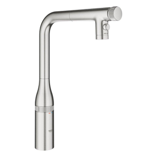 GroheEssence SmartControlkeukenmengkraan l-uitloop uittrekbare dualspray supersteel