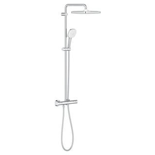 GROHE Tempesta 250 Cube Regendoucheset - 113.2cm - hoofddouche - 25cm - vierkante handdouche - 2 straalsoorten - met thermostaatkraan - chroom