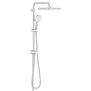 GROHE Tempesta 250 Cube Douchesysteem - zonder kraan - hoofddouche - 25cm - vierkante handdouche - 3 straalsoorten - met omstel - chroom