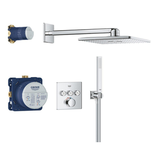 Grohe Grohtherm Smartcontrol Perfect Cube Douche pluie - thermostatique - encastrable - pomme de douche 31cm - chrome