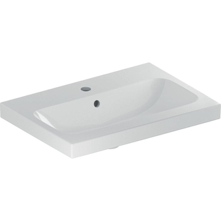 Geberit icon lavabo léger 60x42x17cm 1 évier 1 trou pour robinetterie au milieu avec trou de trop-plein céramique blanc brillant