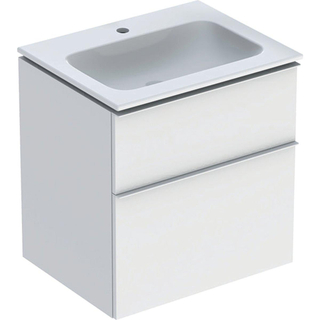 Geberit icon ensemble de meubles de salle de bain 60x63x48cm 2 tiroirs avec fermeture douce en aggloméré blanc mat