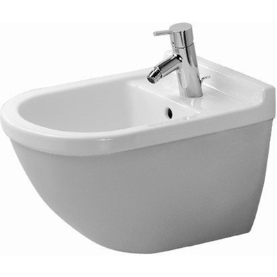 Duravit Starck 3 Wandbidet - 365x335x540mm - 1 kraangat overloop - verdekte bevestiging - glans wit