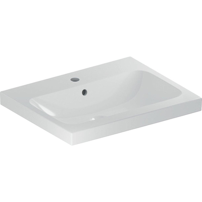 Geberit icon lavabo léger 60x48x16cm 1 évier 1 trou pour robinetterie au milieu avec trop-plein céramique blanc brillant