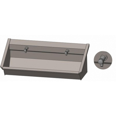 Intersan Sanilav auge de lavage 120cm avec 2 robinets temporisés inox 304