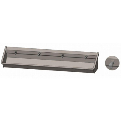 Intersan Sanilav auge de lavage 240cm avec 4 robinets temporisés inox 304