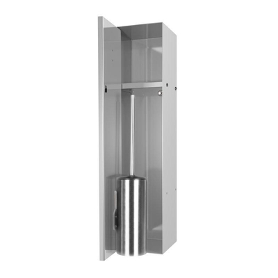 Looox Ensemble brosse de toilette fermée - carrelable - inox brossé