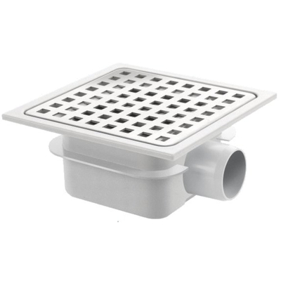 Van Den Berg siphon de sol ABS avec grille en inox 15x15 avec sortie latérale 40mm