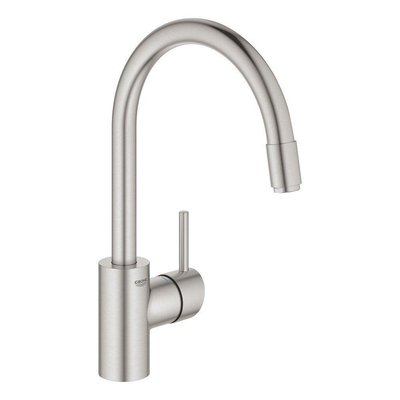 Grohe Concetto Keukenkraan - hoog - draaibare/uittrekbare uitloop - Brushed Supersteel (RVS)