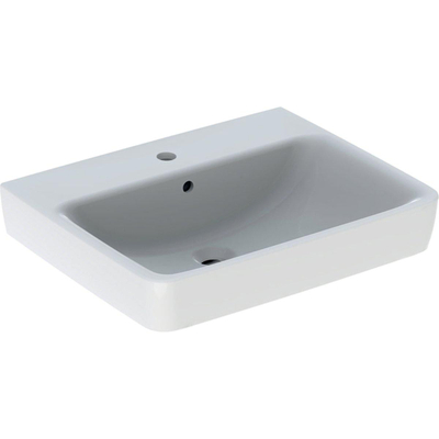 Geberit Renova Plan wastafel - 60x48cm - 1 kraangat - met overloop - wit