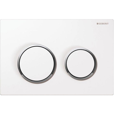 Geberit Omega20 Bouton de commande WC 21.2x14.2cm Blanc/Chrome/blanc SECOND CHOIX