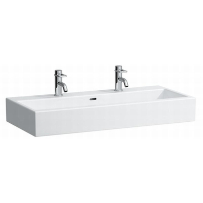 Laufen Living City vasque à poser 100x46x15,5cm 2 x 1 trou de robinetterie avec trop-plein céramique blanc