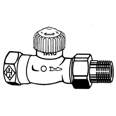 Heimeier V exact radiatorafsluiter recht dt 15 1/2 vernikkeld