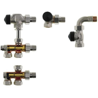 Heimeier Duolux bloc de raccordement inférieur 2 tubes M24x1,5 1/2 non réglable