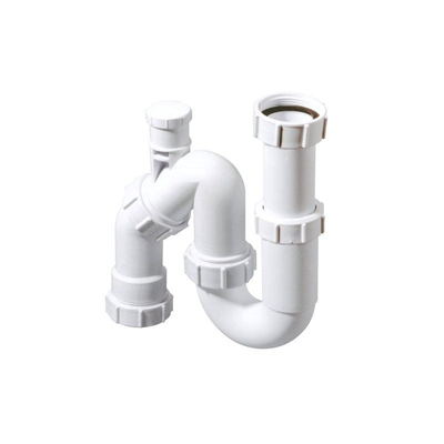 McAlpine Universeelsifons siphon universel en plastique 6/4 x40mm avec aérateur et raccordement pour lave-linge