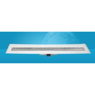 Easy Drain Compact FF afvoergoot enkele plaat met zijuitloop 6x100cm 50mm RVS