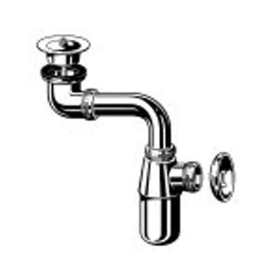 Viega siphon à godet pour bonde gain de place ergonomique avec bouchon 5/4 chrome