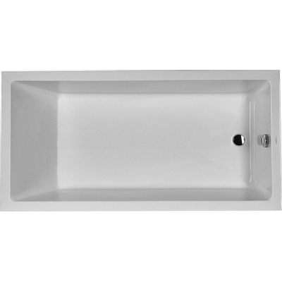 Duravit Starck 1 Baignoire encastrable rectangulaire avec trop plein 180x90x46cm avec appuie dos acrylique Blanc
