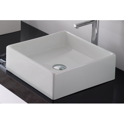 Royal Plaza Latona Lavabo à poser 40x40cm sans trou pour robinetterie blanc