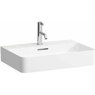 Laufen Val Lave-mains côté bas meulé 65x42cm avec 1 trou de robinet et trop-plein LCC blanc