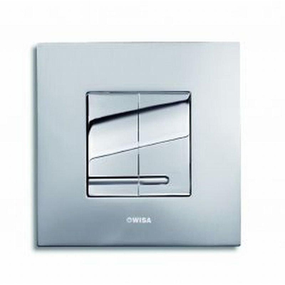 Wisa Delos Plaque de commande 16x16cm carré avec chasse d'eau double métal chrome brillant mat