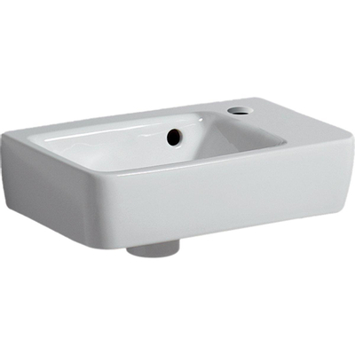 Geberit Renova Plan fontein - 36x25cm kraangat rechts - met overloop - wit