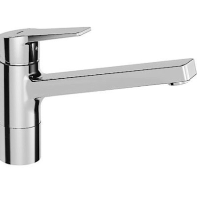 Hansa Hansatwist Mitigeur de cuisine monotrou avec levier fermé avec bec orientable à 150° 19,9 cm chrome