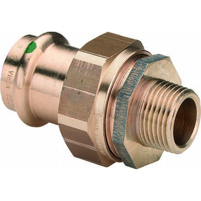 Viega Sanpress Raccord 3 pièces SC filetage extérieur 28x3/4 bronze