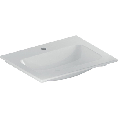 Geberit icon meuble lavabo 60x48x13cm 1 évier 1 trou pour robinetterie au milieu sans trop-plein céramique blanc brillant