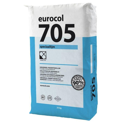 Eurocol 705 spécial colle à poudre carrelage sac 25 KG. gris