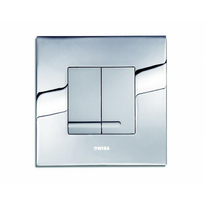 Wisa Delos Plaque de commande 16x16cm carré avec chasse d'eau double métal chrome mat brillant