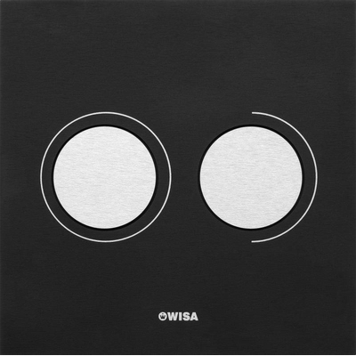 Wisa Luga plaque de commande aluminium pneumatique 16x16cm avec double chasse pour élément WC XS noir