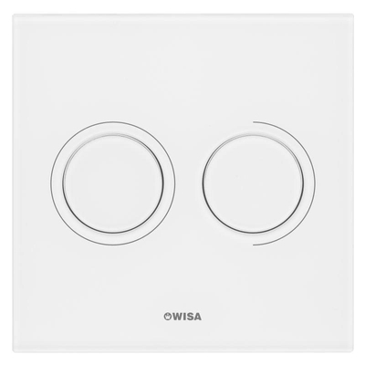 Wisa Luga plaque de commande verre pneumatique 16x16cm avec double chasse pour élément WC XS blanc