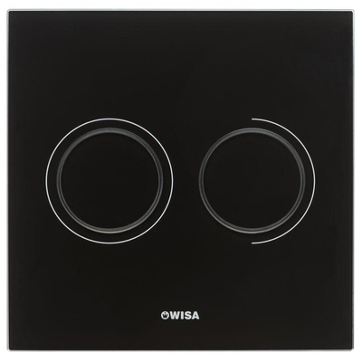 Wisa Luga plaque de commande verre pneumatique 16x16cm avec double chasse pour élément WC XS noir