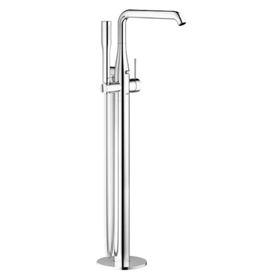 GROHE Essence New Partie apparente robinet de baignoire autoportant - inverseur - bec pivotant 27,7 cm - douchette à main - flexible de douche - chrome