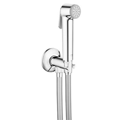 GROHE Tempesta-F Trigger Spray 30 Ensemble de douche - 1 type de jet - rond - avec support - avec robinet d'équerre intégré - corps lisse - 125 cm - chrome