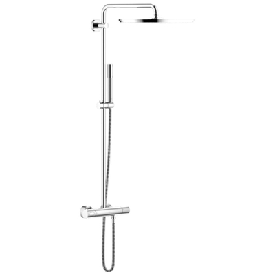 GROHE Rainshower Cosmopolitan colonne de douche avec robinet de douche thermostatique et douche de tête Ø40cm entraxe=15cm et Sena douchette à main chrome