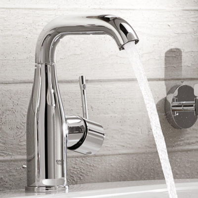 GROHE Essence New Robinet de lavabo 1 trou M size avec bec haut tournant et tirette EcoJoy avec carteouche 28mm chrome