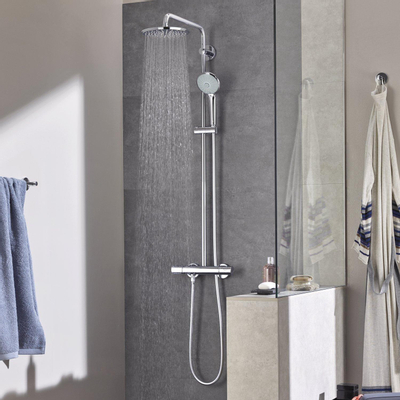 Grohe Euphoria System Douche pluie - avec robinet thermostatique - pommeau Euphoria 21cm - douchette massage - chrome - DESTOCKAGE