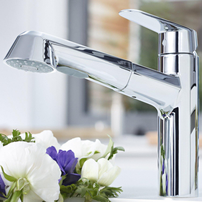 GROHE Eurodisc Cosmopolitan Mitigeur de cuisine - bas - bec extractible - chromé