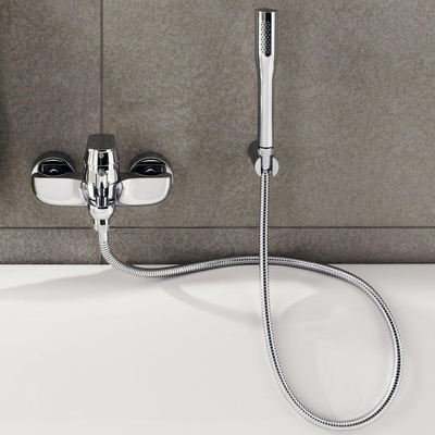 GROHE Eurosmart Cosmopolitan badkraan met omstel en koppelingen met garnituur chroom