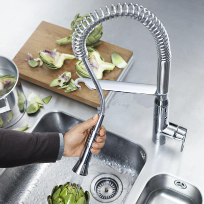 Grohe K7 Keukenkraan - hoog - 2 straalsoorten - met profesionele handdouche - chroom