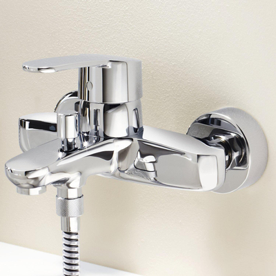 Grohe Eurostyle Cosmopolitan Badkraan - met omstel - met koppelingen - chroom