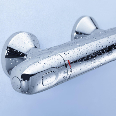 Grohe Grohtherm 1000 New Douchekraan - thermostatisch - zonder omstel - met koppelingen - EcoJoy - volumegreep met ecobutton - chroom