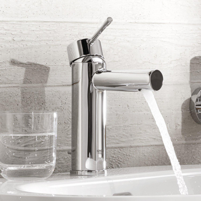 GROHE Essence New wastafelkraan - s-size - opbouw - voorsprong 9.4cm - zonder waste - chroom