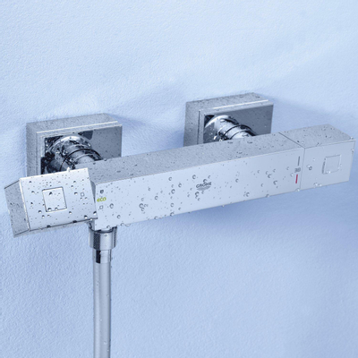 Grohe Cube Douchekraan - thermostatisch - met koppelingen - chroom
